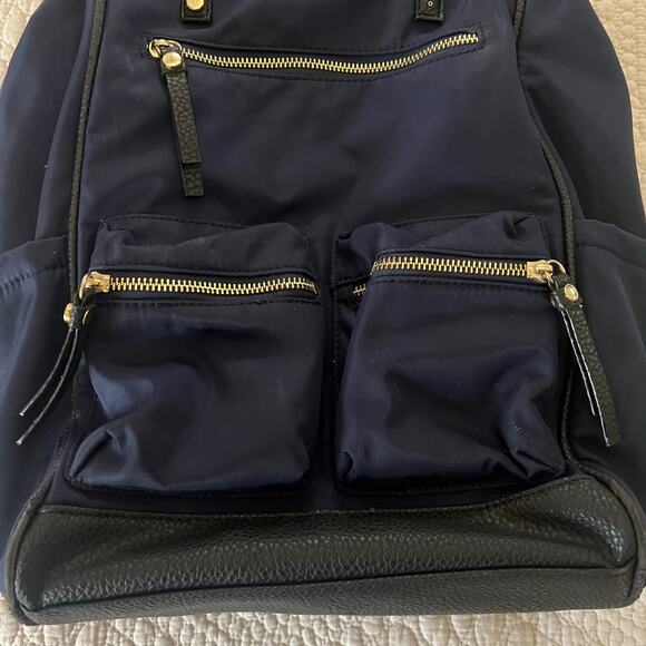 Navy Nylon Laptop Backpack Work Travel Bag Tutilo NY Carry The Day Multi Pocket main image 2